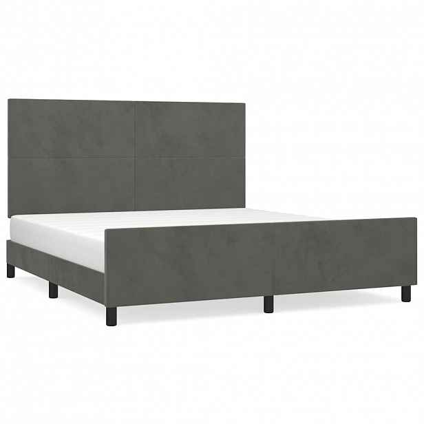 vidaXL Rám postele bez matrace tmavě šedý 160 x 200 cm samet