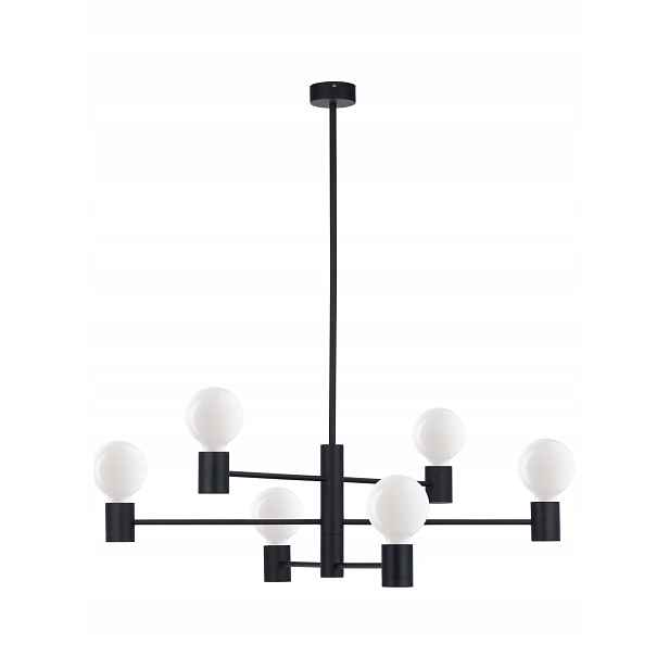 Závěsná Lampa Radius černá 6xE27 85 cm moderní 25W stropní do obývacího pokoje