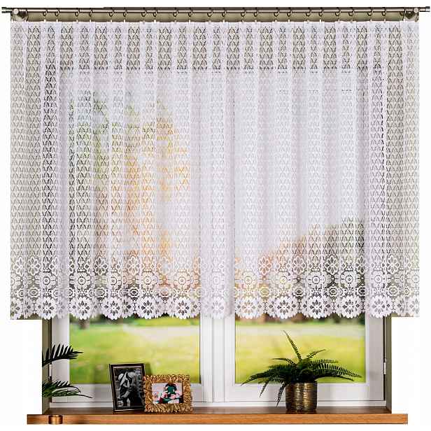 Faustyna záclona žakárová vzor 004411 500 x 120 cm rovná (hotová) s lemováním