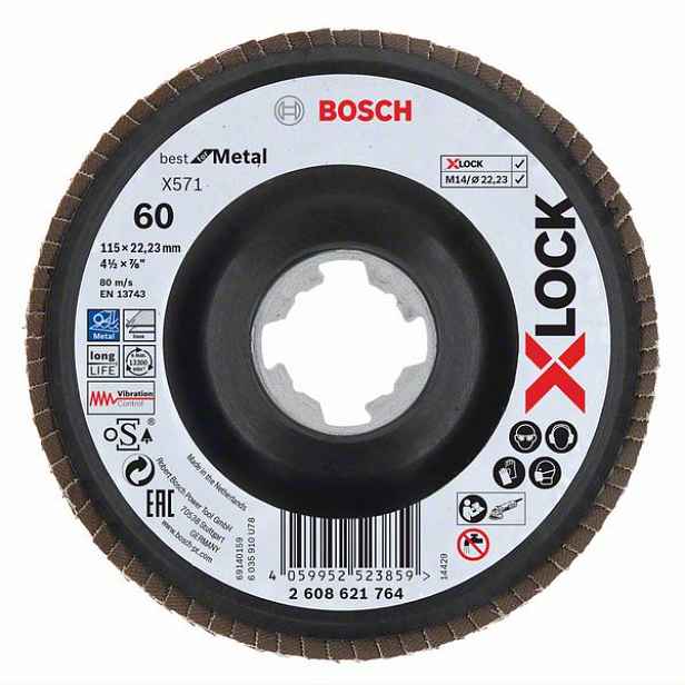 Kotouč lamel. Bosch X571 Best for Metal X-LOCK PL 115 mm 60