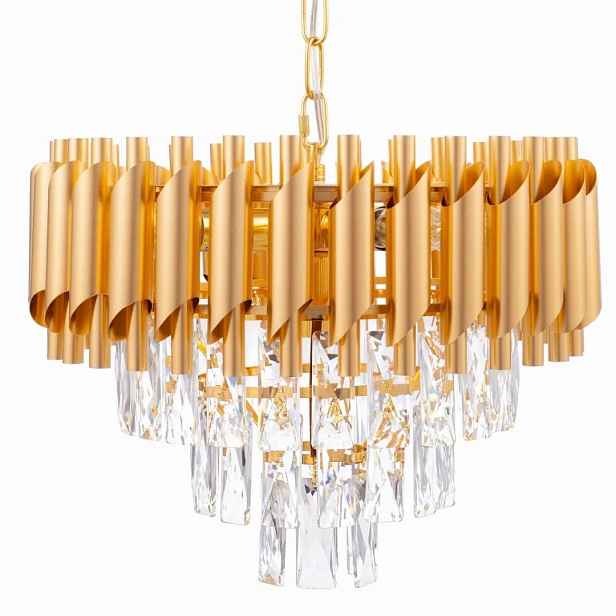 Křišťálová lampa zlatý lustr ZL2008 matná