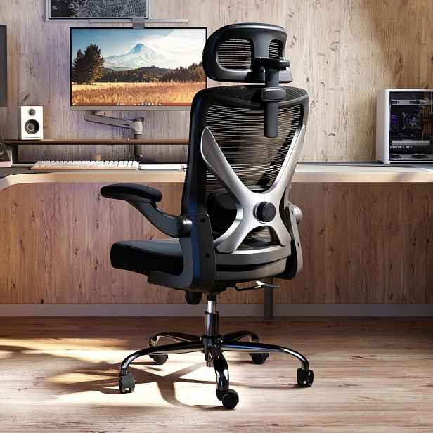 Tralt Ergonomické otočné kancelářské křeslo černé X-Shaped Comfy Z582
