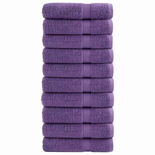 vidaXL Premium ručníky SOLUND 10 ks fialové 50 x 100 cm 600 g/m²