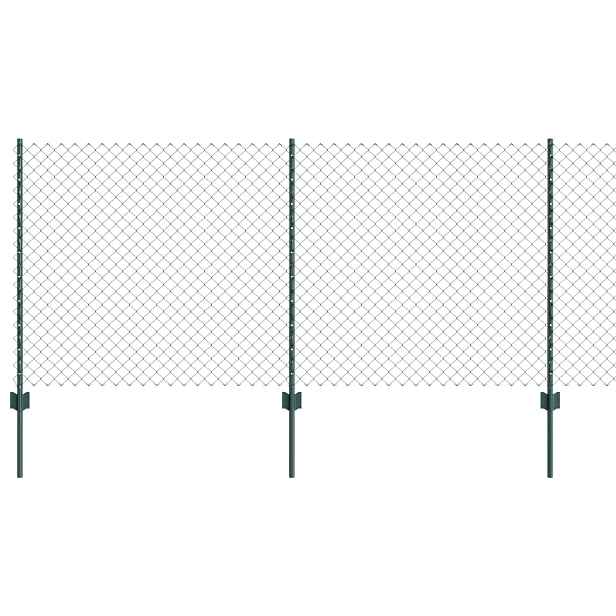vidaXL Plot s řetězovým odkazem a sloupkem 10 x 1 m Ocel potažená PVC