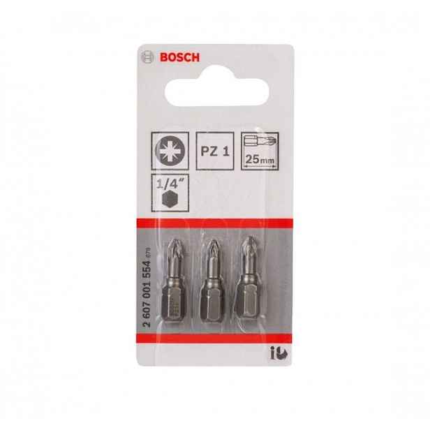 Bosch - Sada bitů PZ1, délka 25 mm, 3 ks 2607001554