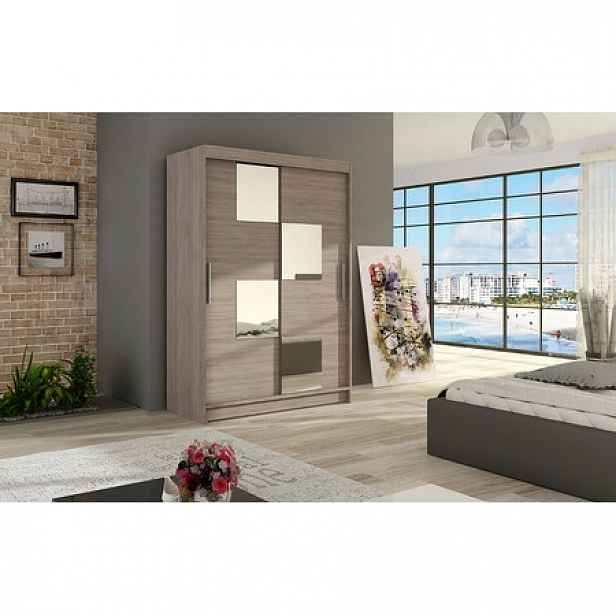 šatní skříň MIAMI III trufla šířka 120 cm