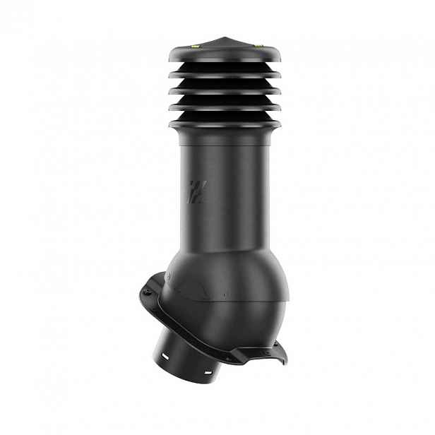 Větrací komín HiVent pro plechovou střešní krytinu, profil C, průměr 125 mm, černý