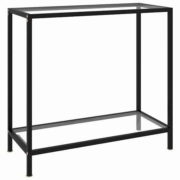 vidaXL Konzolový stolek transparentní 80 x 35 x 75 cm tvrzené sklo
