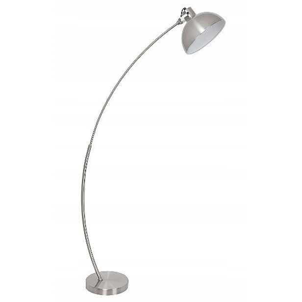 Bílá stojací lampa Otto s chromem pro moderní obývací pokoj Rabalux