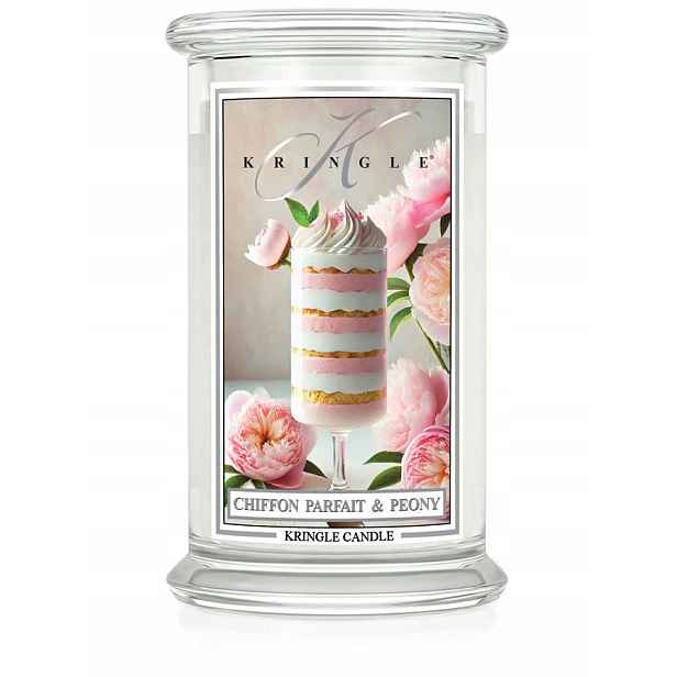 Chiffon Parfait & Peony Kringle Candle velká svíčka se dvěma knoty (624 g)