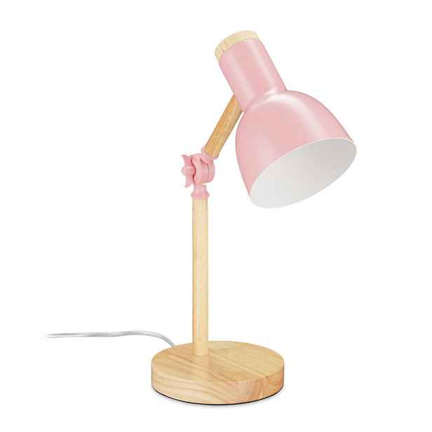 Relaxdays LAMPA Růžová stolní nastavitelná E14