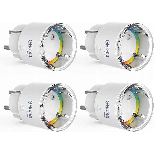 Zástrčka GHome Smart WiFi (4 kusy) s měřením energie, Alexa/Google Home