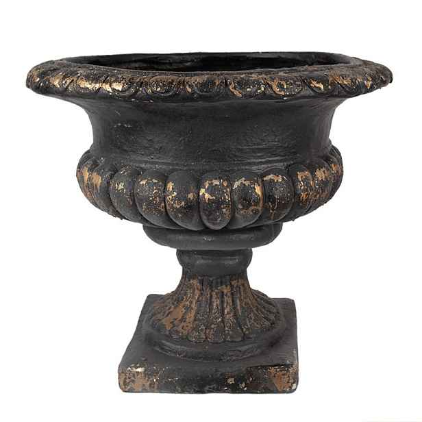 Černý antik květináč v barokním stylu Baroque - Ø 52*47 cm Clayre & Eef