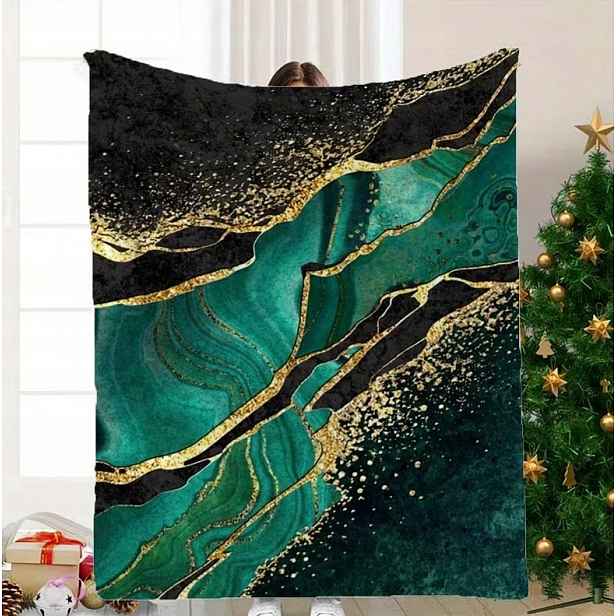 Deka mramor smaragdově zlatá moderní Fancy zlatá 150x200 cm jako dárek