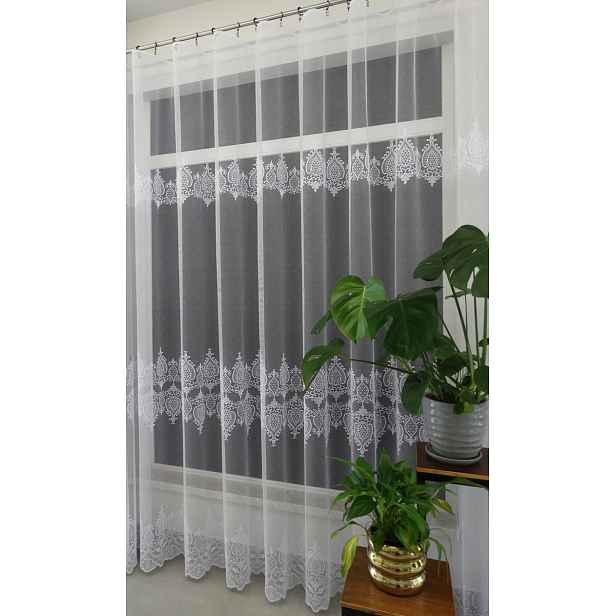 Mg Záclona žakár 623/936 Bílá 230x250 cm Hotová S Páskou K