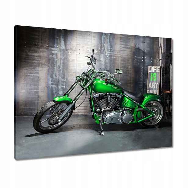 Obrazy 80x60 Zelený chopper Motocykl