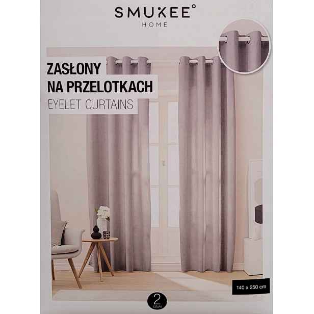 Smukee Sametové záclony na průchodkách 140 x 250 cm 2 kusy Světle Béžová