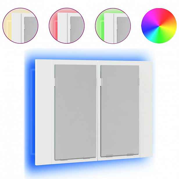 vidaXL LED koupelnová skříňka se zrcadlem bílá 60 x 12 x 45 cm akryl