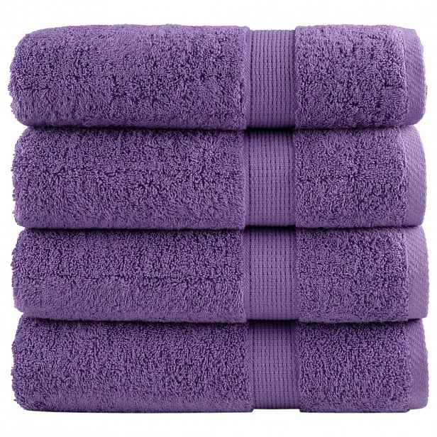 vidaXL Premium ručníky SOLUND 4 ks fialové 70 x 140 cm 600 g/m²