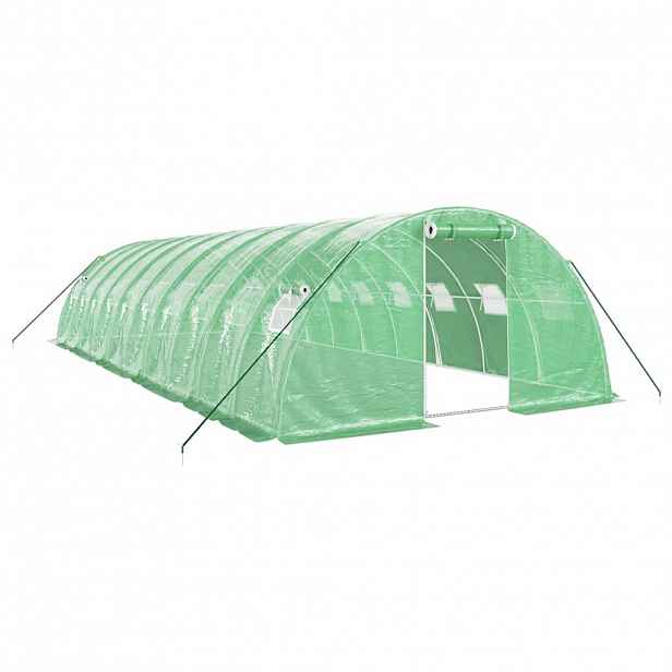 vidaXL Skleník s ocelovým rámem zelený 40 m² 10 x 4 x 2 m