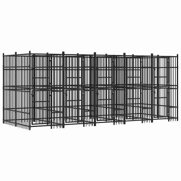 vidaXL Venkovní psí kotec ocel 9,22 m²