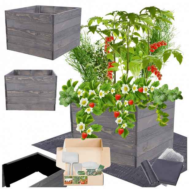 Zeleninová Zahrada záhon vyvýšený box pařeniště květináč impregnace 45x90x80