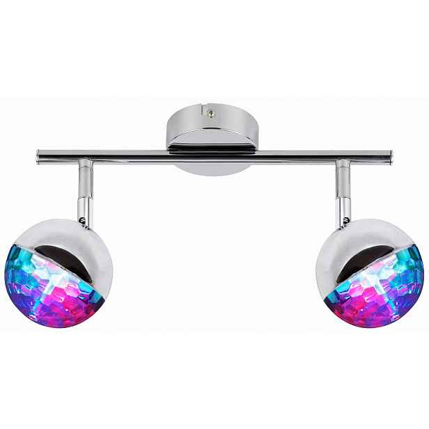 Stropní svítidlo a nástěnné Led svítidlo chromové dvojité barevné stínidla disco Candellux