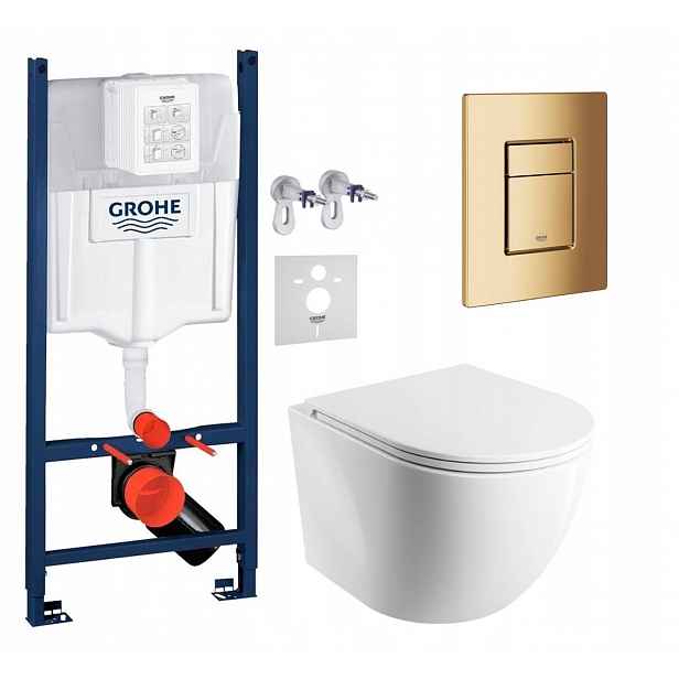 Wc sada Grohe Rapid s mísou Spmwbm Tornado a zlatým tlačítkem