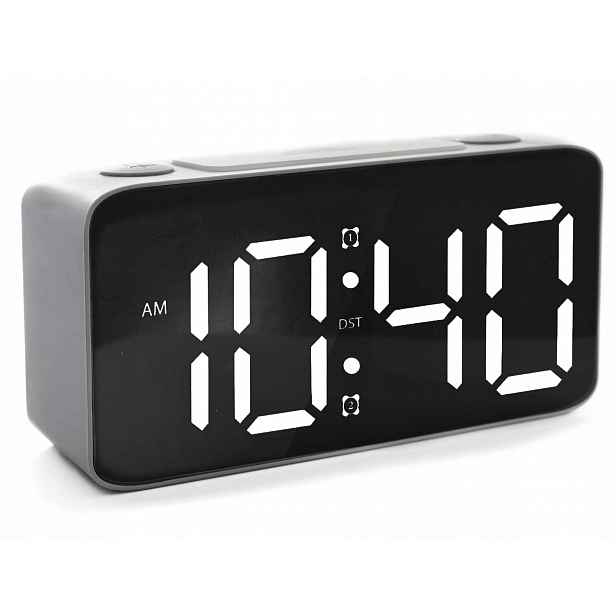 Budík Jvd SB2020.2 Šedý Alarm Snooze Podsvícení