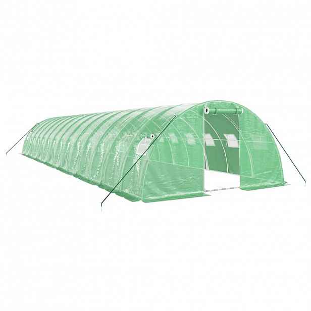 vidaXL Skleník s ocelovým rámem zelený 56 m² 14 x 4 x 2 m
