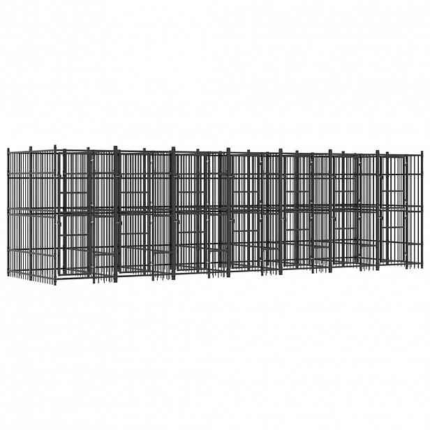 vidaXL Venkovní psí kotec ocel 12,9 m²
