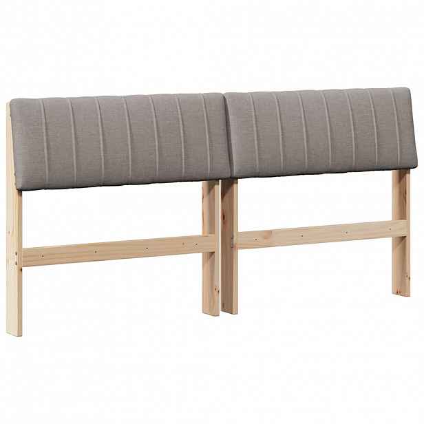 vidaXL Čalouněné čelo postele Taupe 150 cm Masivní borové dřevo