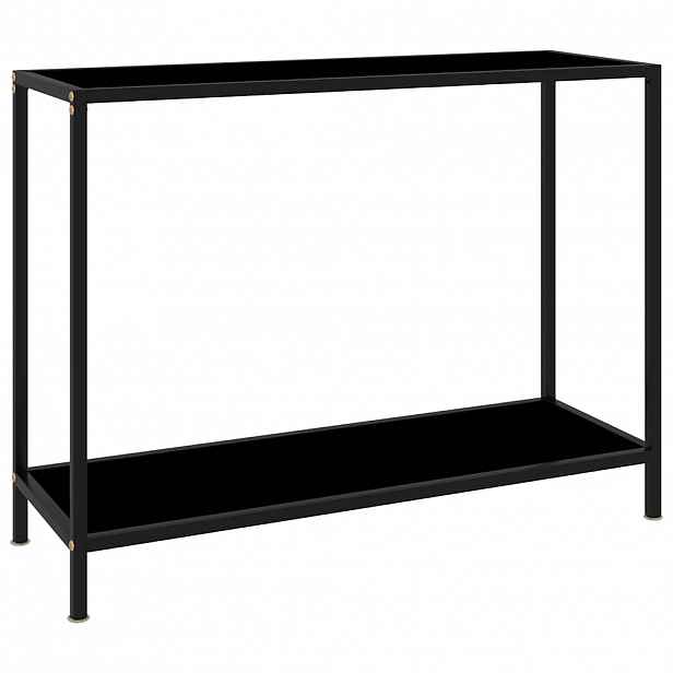 vidaXL Konzolový stolek černý 100 x 35 x 75 cm tvrzené sklo