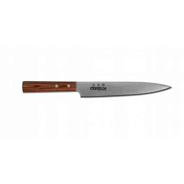 Japonský nůž Masahiro Sankei Carving 205, hnědý