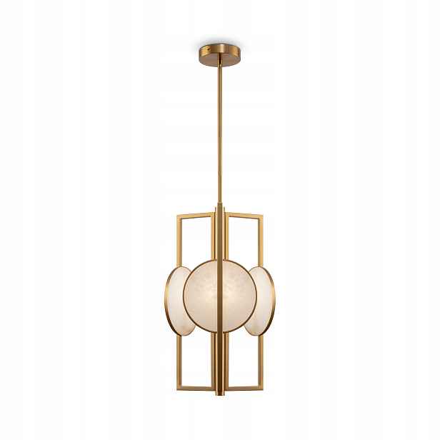 Lustr závěsná lampa zlatá s mramorovými dlaždicemi glamour 3 body Maytoni