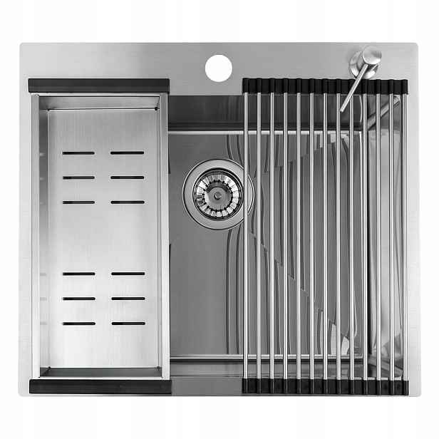 Ocelový Dřez Inox 50x58 S Příslušenstvím A Zapuštěným Sifonem