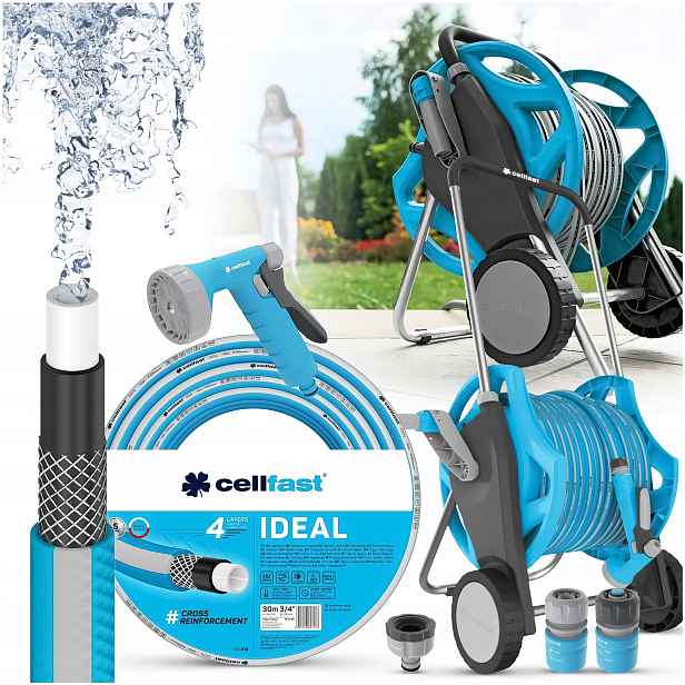 Sada Discover 3/4" 30 m Ideal hadice, vozík a příslušenství 55-063 Cell Fast
