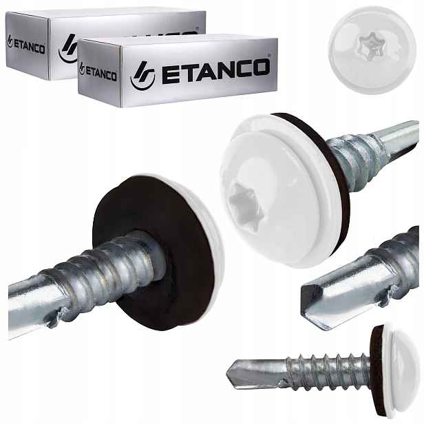 Šrouby do kovu Torx 5 mm 5,5x25 mm Ral 9010 500 ks Etanco GT5 Ph Z14