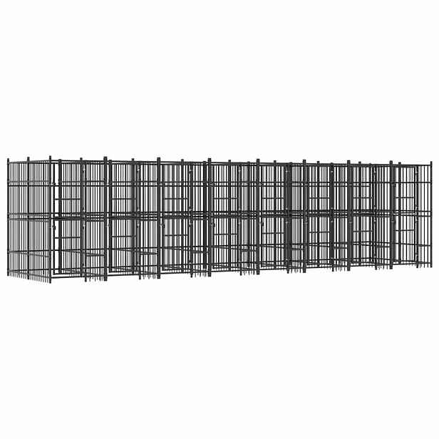 vidaXL Venkovní psí kotec ocel 14,75 m²