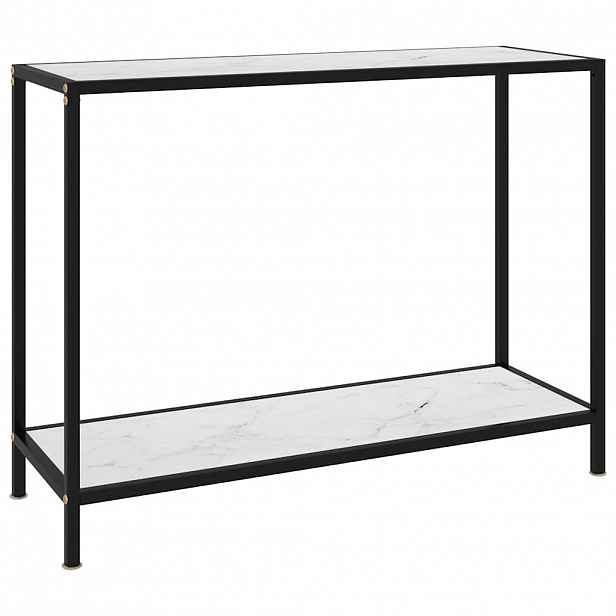 vidaXL Konzolový stolek bílý 100 x 35 x 75 cm tvrzené sklo