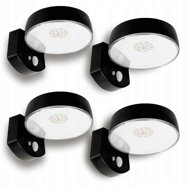 4x Solární fasádní Led lampa s pohybovým senzorem