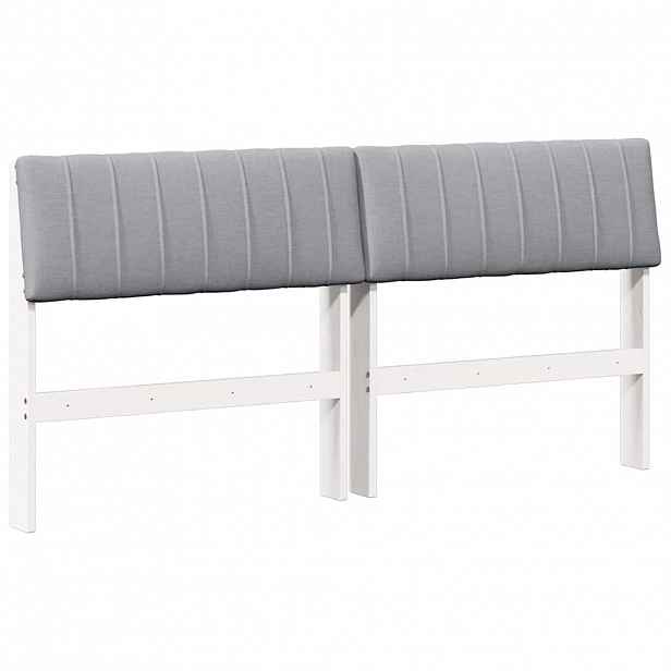 vidaXL Čalouněné čelo postele Světle šedá 150 cm Masivní borové dřevo