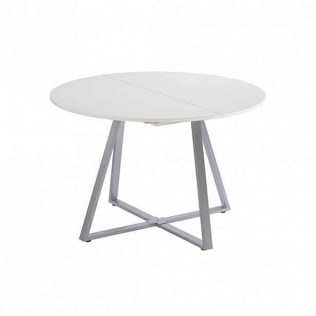 Vicco JÍDELNÍ STŮL Loyd, Bílá/Šedá, 120-160 x 120 cm rozšiřitelný