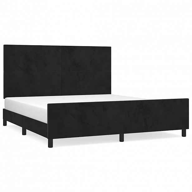 vidaXL Rám postele s čelem černý 180x200 cm samet