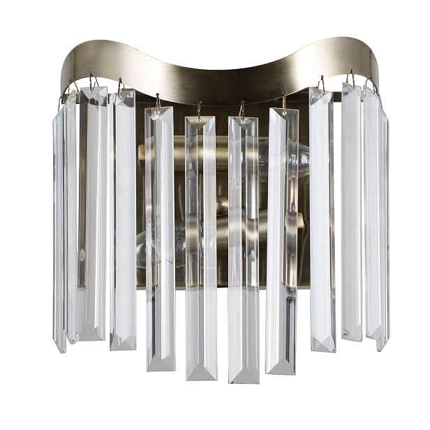 Nástěnná lampa Italux Sabriga s krystaly, hnědá