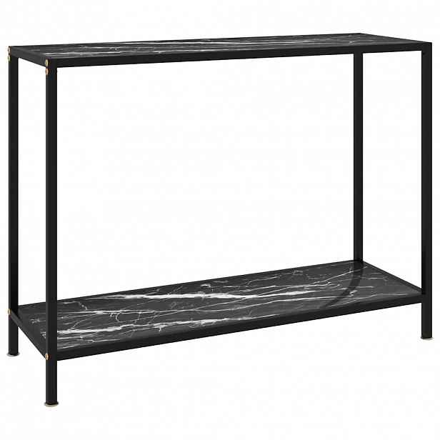 vidaXL Konzolový stolek černý 100 x 35 x 75 cm tvrzené sklo