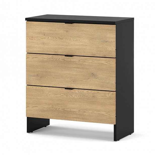 Komoda S Zásuvkami 60 CM, Černý Dub Cremona, Loftová Skříňka Do Obývacího Pokoje