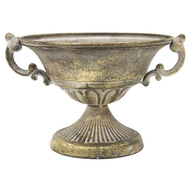 Květináč Zlatý Kovový 15x20 cm Obal Na Květináč Retro Stylový