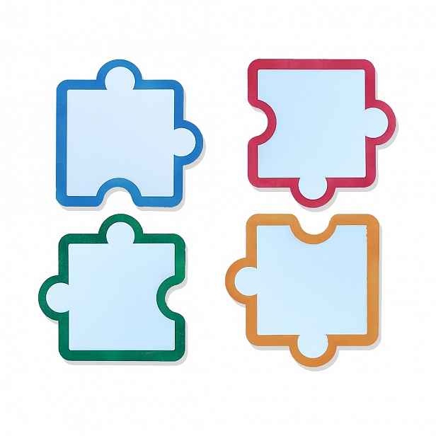 TEMU 4 ks Akrylové Zrcadlo Dřevěná Dekorace Domova Puzzle Nástěnné Zrcadlo