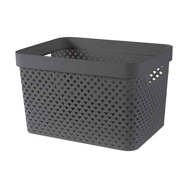 Tmavě šedý plastový úložný box 35,5x26x22 cm Pure – Curver